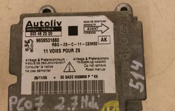 Peugeot 607 Airbag control unit/module 9659531880 603482000