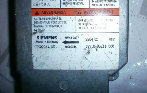 Opel Agila B Airbag control unit/module 3891083E11000 5WK42897
