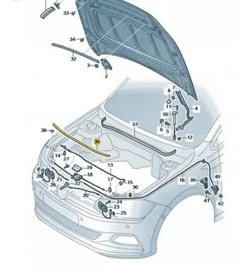 Volkswagen Polo VI Engine compartment rubber 2G0823707B