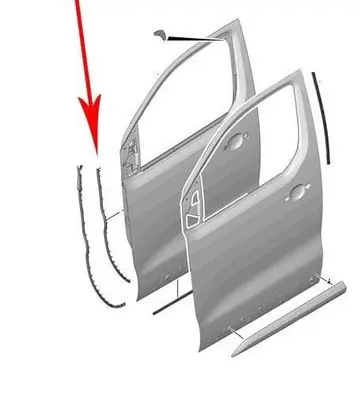 Front door rubber seal