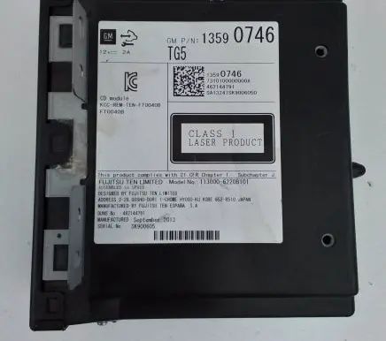 Opel Insignia A CD/DVD changer 13590746 462144791 7310100000000X