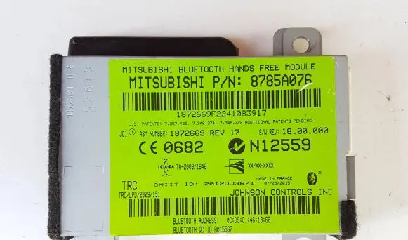 Mitsubishi L200 Bluetooth control unit module 8785A076 1872669