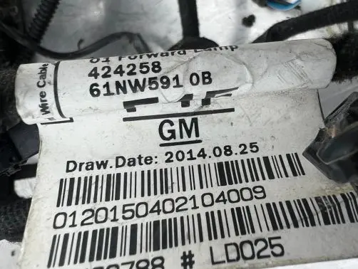 Opel Astra J Engine installation wiring loom