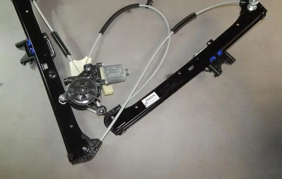 Front door window regulator with motor
