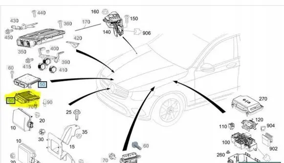 Mercedes-Benz C W205 Engine control unit/module ECU A2749000800