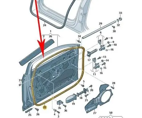 Volkswagen ID.4 Front door rubber seal 11a837701a