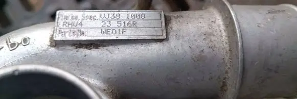 Ford Ranger Turbo VJ381008 RHV423516R WE01F