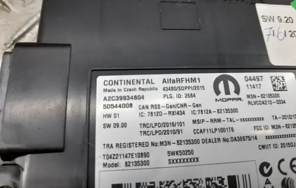Alfa Romeo Stelvio Gateway control module 50544008