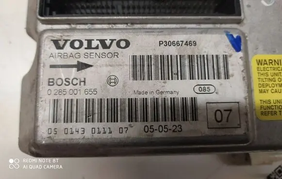 Volvo S60 Airbag control unit/module 0285001655 P30667469