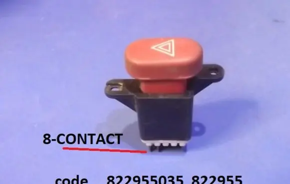 Renault Espace III Hazard light switch 822955035 822955