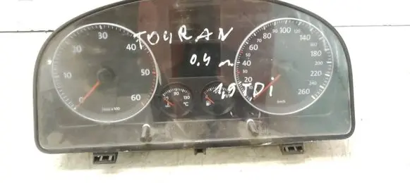 Volkswagen Touran I Speedometer (instrument cluster) 1T0920860A V1312130