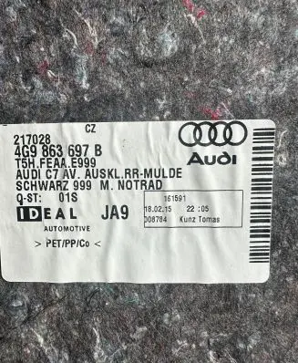 Audi A6 S6 C7 4G Trunk/boot mat liner 4G9863697B