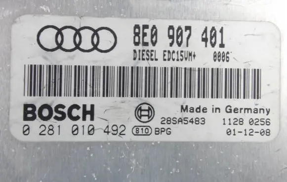 Audi A4 S4 B6 8E 8H Engine control unit/module 8E0907401 28SA5483 0281010492