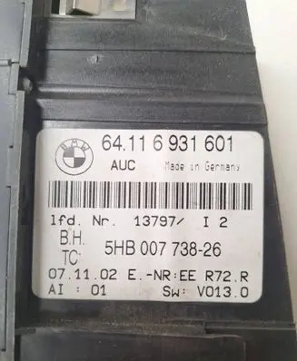 BMW 3 E46 Climate control unit 6931601