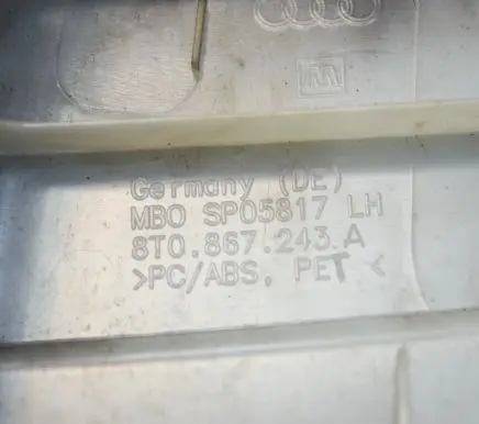 Audi A5 8T 8F (B) pillar trim (bottom) 8T0867243A
