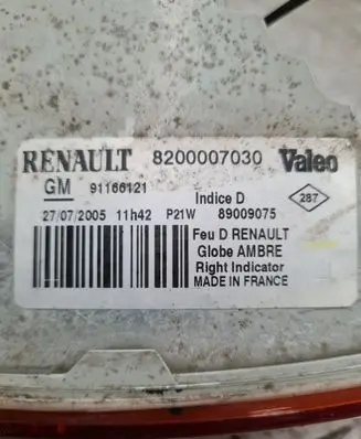 Renault Trafic II (X83) Front indicator light 89020826