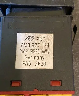 Volkswagen Sharan ESP (stability program) switch 7M3927134 YM2119G254AAW