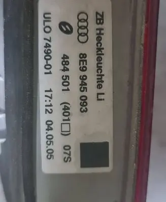 Audi A4 S4 B7 8E 8H Tailgate rear/tail lights 8E9945093 484501 ULO749001