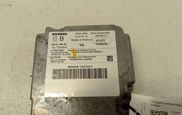 Peugeot 307 Airbag control unit/module 9650109480 5WK42908 51020712