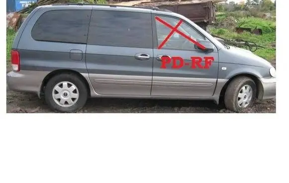 KIA Carnival Front door window/glass (coupe) 43R000386