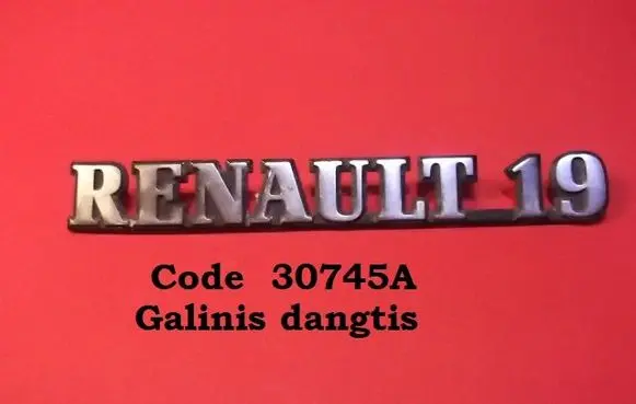 Renault 19 Manufacturers badge/model letters 30745A