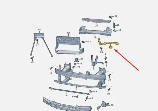 Skoda Enyaq iV Headlight/headlamp mounting bracket 5LA805476