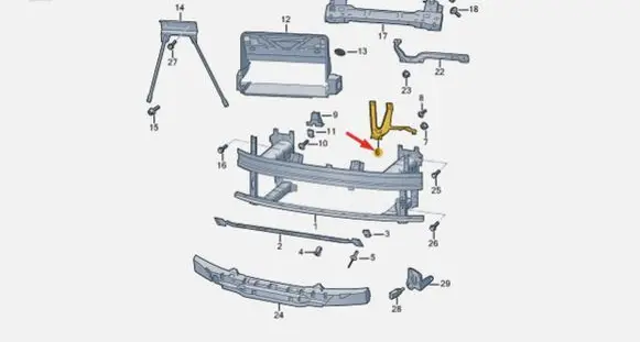 Skoda Enyaq iV Front bumper mounting bracket 5LA805764