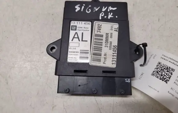 Opel Signum Door control unit/module 13111456 5WK46001 360572197