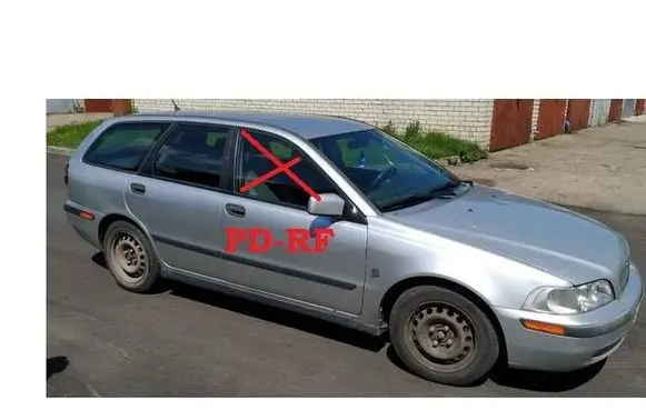 Volvo S40, V40 Front door window glass four-door 43R00022