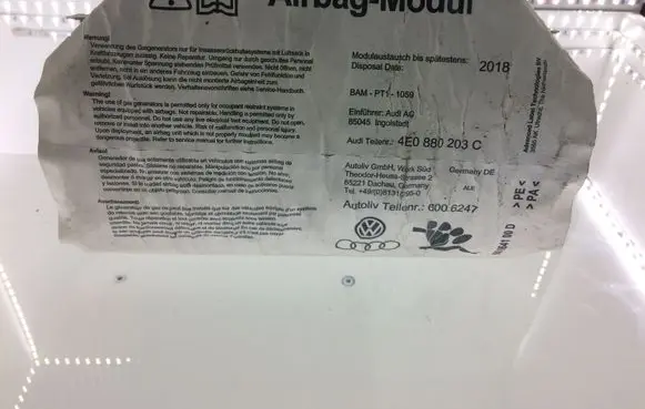 Audi A8 S8 D3 4E Passenger airbag 4E0880203C