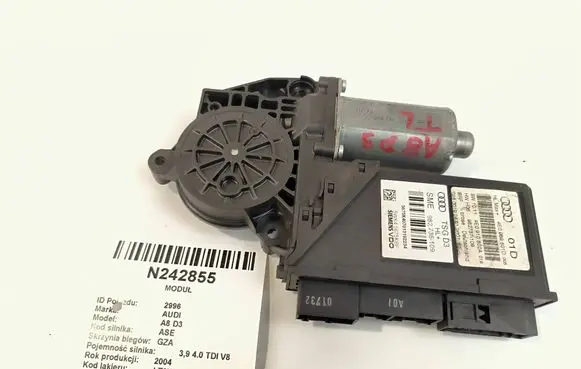 Audi A8 S8 D3 4E Rear door window regulator motor 4E0959801D