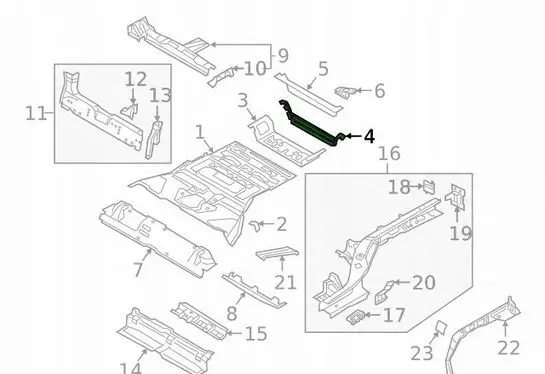 Audi e-tron Top upper radiator support slam panel 4ke813123