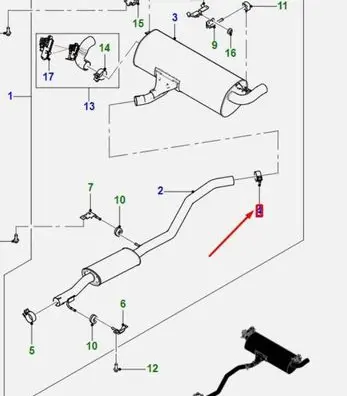 Jaguar E-Pace Muffler mount bracket/holder 6G92-5221-BA J9C10205 6G925221BA
