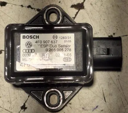 Audi A6 S6 C6 4F ESP acceleration yaw rate sensor 4F0907637 0265005278 0032345