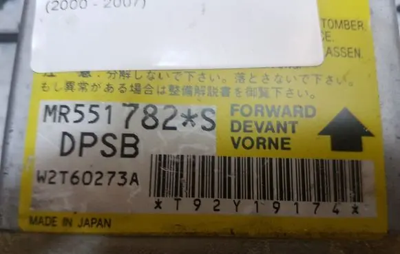 Mitsubishi Pajero Airbag control unit/module MR551782S W2T60273A