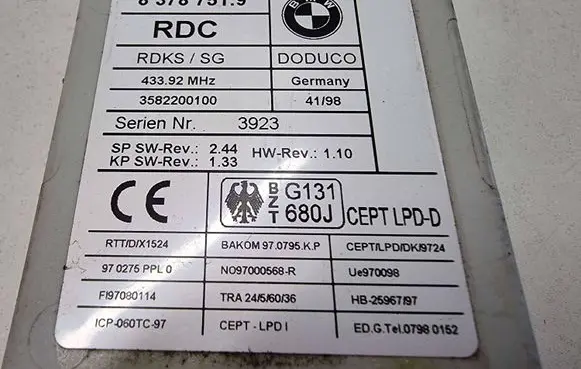 BMW 5 E39 Immobilizer control unit/module 83787519 9700056R 3582200100