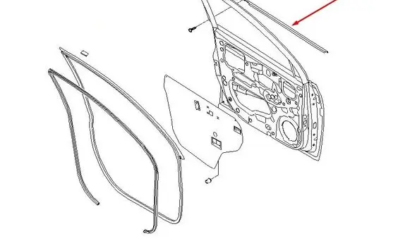 Hyundai i10 Front door windshield rail 822100X000