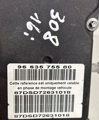 Peugeot 308 ABS Pump 0265800555 78815N0104 9663575580