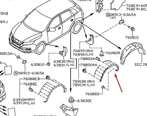 Nissan Qashqai Front arch trim 938284EA0A