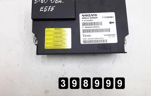 Volvo S80 Airbag control unit/module 31264861 00405644A4 008082100355