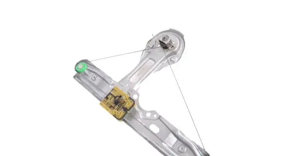 Rear door window regulator with motor