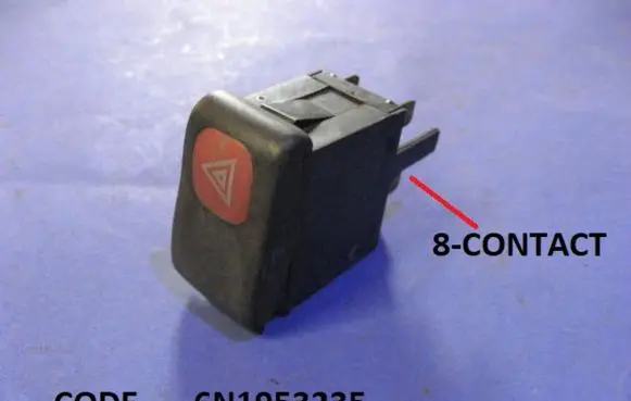 Volkswagen Caddy Hazard light switch 6N1953235