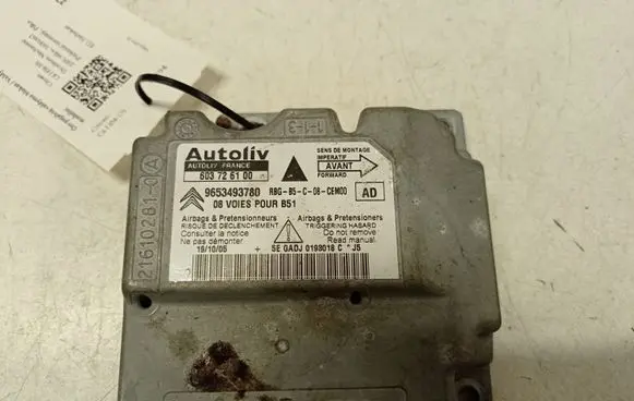 Citroen C4 I Airbag control unit/module 9653493780