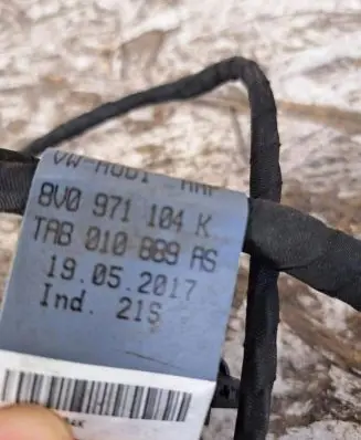 Audi A3 S3 8V Parking sensor (PDC) wiring loom 8V0971085L 8V0971104K