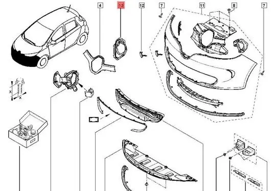Renault Zoe Fuel tank cap trim 296A81931R