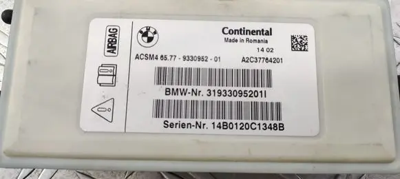 BMW 5 F10 F11 Airbag control unit/module 9330952