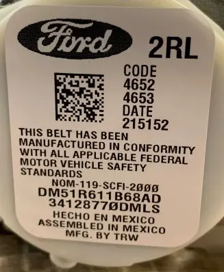 Ford Explorer VI Rear seatbelt AM51R611B68AD 215152 34128770D