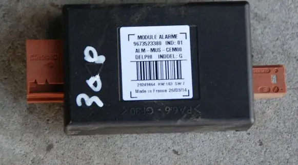 Peugeot 308 Alarm control unit/module 9673523380