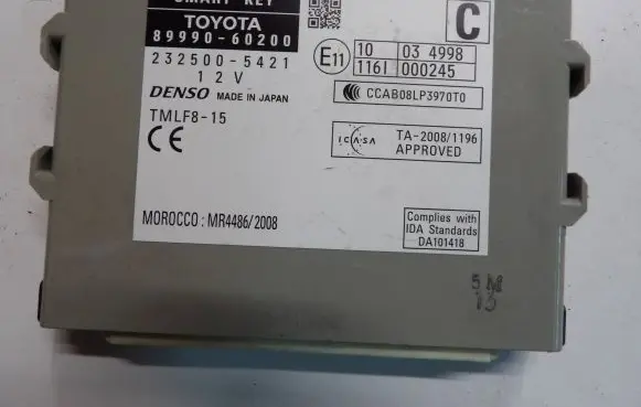 Toyota Land Cruiser (J150) Keyless (KESSY) go control unit/module 8999060200 2325005421 CCAB08LP3970