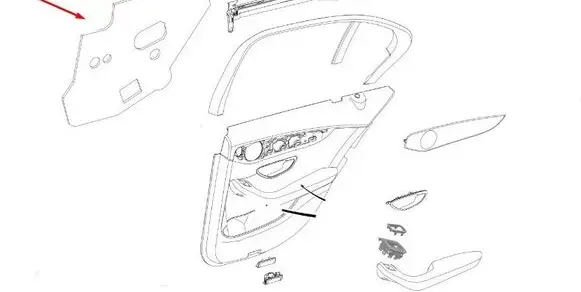 Mercedes-Benz GLC X253 C253 Rear door sound insulation A2537370100